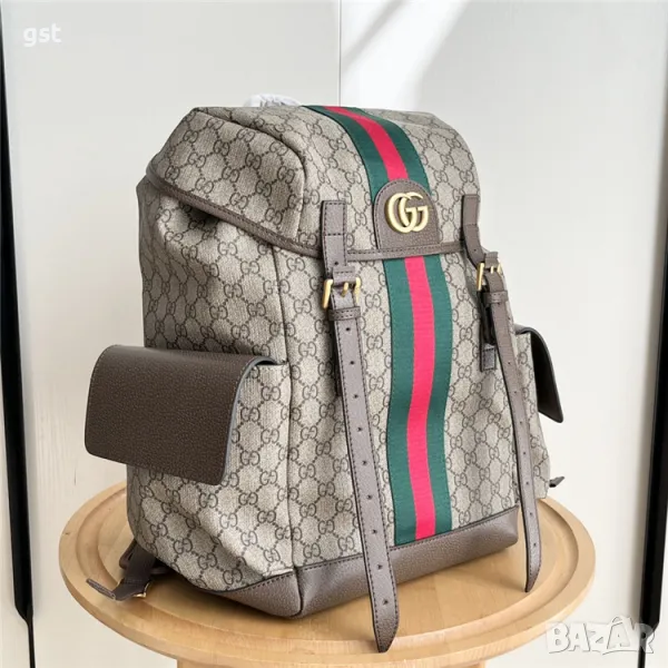 Рядка Уникална Gucci GG Supreme High чанта раница унисекс мъжки дамски , снимка 1