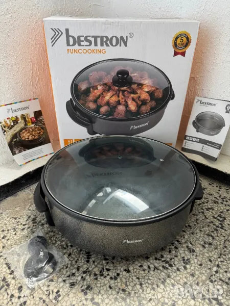 Многофункционална Електрическа Тенджера, Тиган,  - Bestron AHP1800Z 1800W, 30cm Незалепващо Покритие, снимка 1