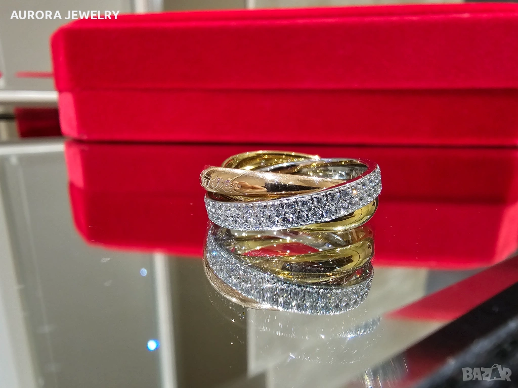 CARTIER Trinity Half Paved Classic Унисекс (Мъжки / Дамски) Пръстен, снимка 1