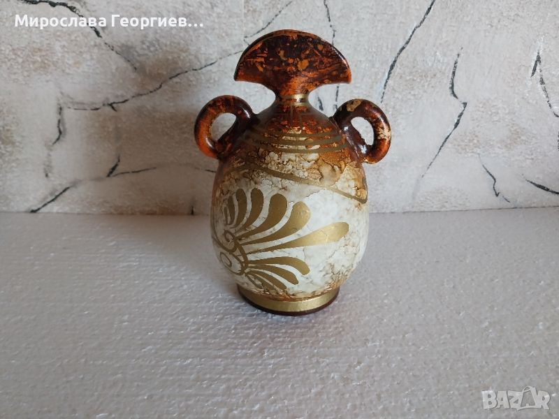 Гръцка керамична ваза, ръчно изработена, снимка 1