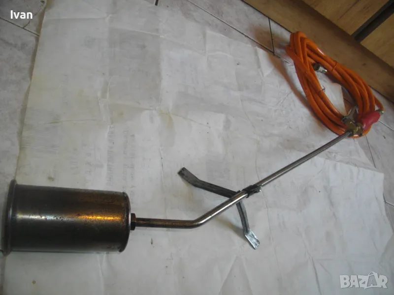 CFH Немска газова горелка 90см газ пропан-бутан за хидроизолации покриви с маркуч стойка без вентил, снимка 1