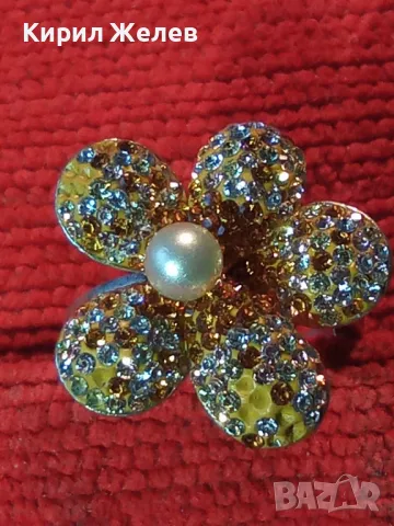 СКЪПОЦЕНЕН СРЕБЪРЕН ПРЪСТЕН ЦВЕТЕ СРЕБРО 925 с НАТУРАЛНА БЯЛА ПЕРЛА ЕМАЙЛ и ИСКРЯЩИ ЦИРКОНИ 26219, снимка 10 - Пръстени - 49913197