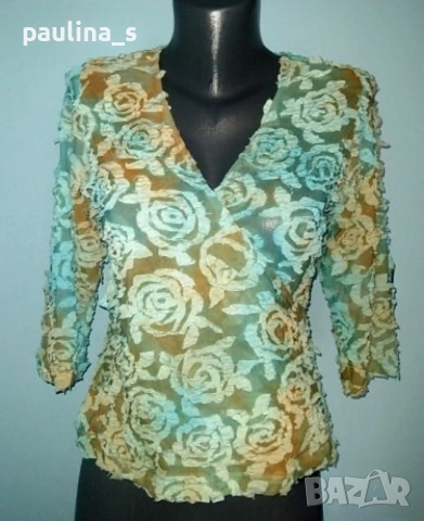 Три различни броя / Луксозна блуза с ламе и с цветя "Melanie lyne", "SNO skins" и България , снимка 16 - Туники - 36537131