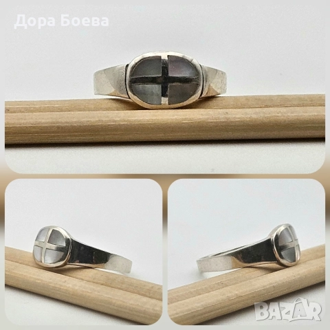 Сребърен пръстен: "Аксис", снимка 3 - Пръстени - 52392362