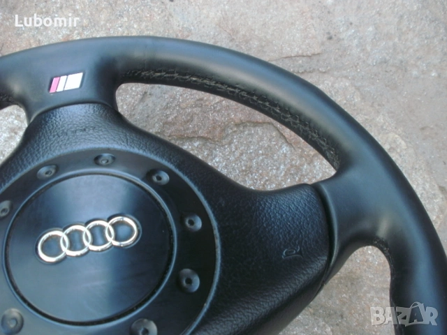 Трилъчев волан - кожен S Line - Audi A4 B5 - 1995 г до 1997 год. и за Ауди А6 и А8  !, снимка 8 - Части - 54269454