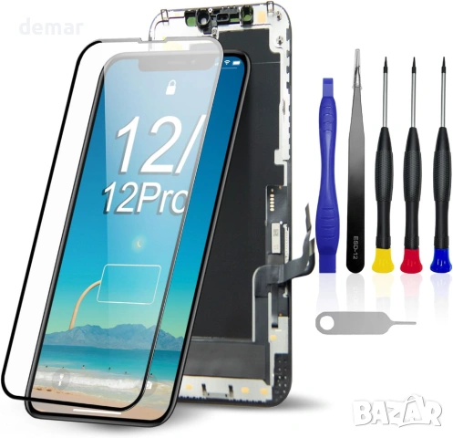 LCD екран за iPhone 12/12Pro 6.1 инча - дигитайзер за сензорен дисплей с пълен комплект инструменти