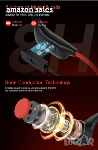 IFECCO X27 Водоустойчиви слушалки IP68 Bluetooth 6.0,с 8GB MP3,с костна проводимост (сини), снимка 11 - Безжични слушалки - 54239527