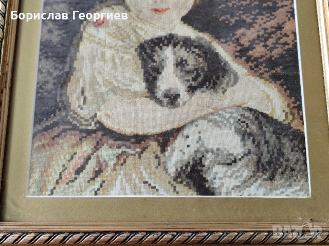Гоблен момичето с куче, снимка 4 - Гоблени - 52546386