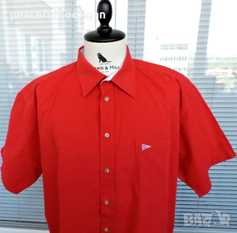 Paul Smith - елегантна  мъжка  маркова червена риза с къс ръкав размер XXL , снимка 2 - Ризи - 45269137