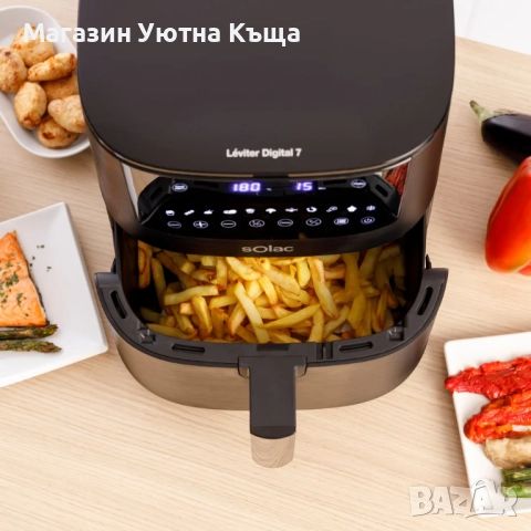 НОВ Еър Фрайер Solac Leviter Digital 7 с Гаранция, снимка 5 - Фритюрници - 51963928