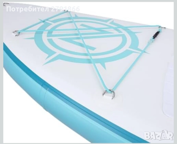 Надуваема дъска за гребане, падълборд iROCKER Nautical GO Cruiser 10'6" бяло/син , снимка 5 - Водни спортове - 52407884