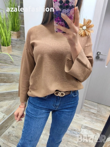 Дамски пуловер с брошка, снимка 4 - Блузи с дълъг ръкав и пуловери - 52709284