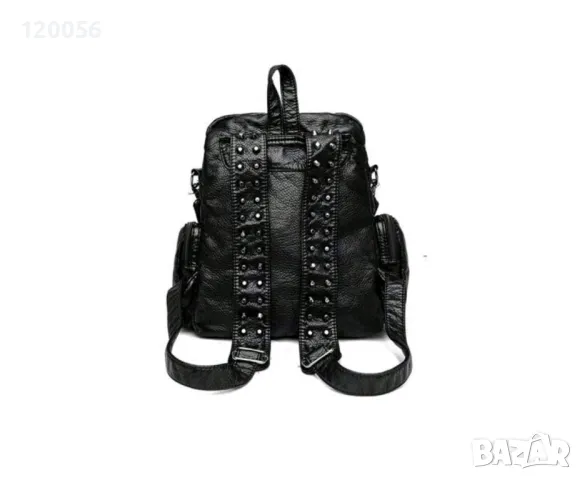 Кожена чанта - раница с капси, снимка 4 - Чанти - 49662933