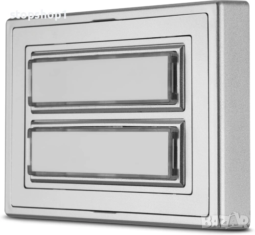 Звънец REV - 2-посочен звънец с табела, осветен, 8-12 VAC 1.5 A, сребрист