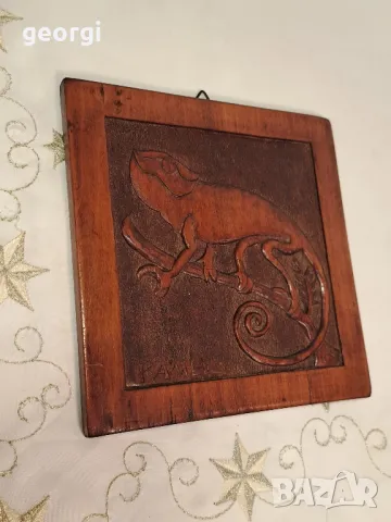 пано за стена гекон дърворезба 23/4, снимка 2 - Пана - 49332285