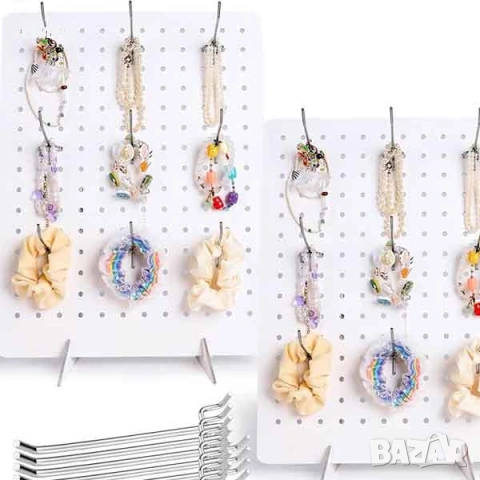 Метални куки за стелажи с перфориран гръб (pegboard)., снимка 3 - Друго - 53746338