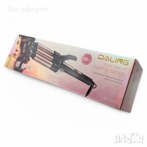 DALING DL-5211 – Тройна Ретро Професионална Преса за Къдрене, 100W, Температура до 215°C, снимка 3 - Други инструменти - 51177576