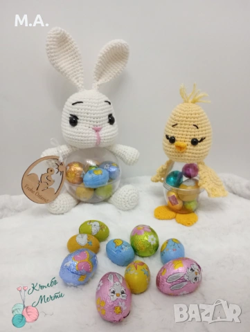 Великденско зайче или пиле, пълно с изненади , снимка 5 - Декорация за дома - 53792182