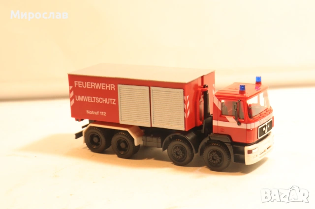 HERPA H0 1/87 МAN КАМИОН ПОЖАРНА МОДЕЛ КОЛИЧКА