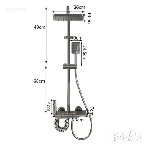 Термостатен душ с 4 функции и бутони тип "пиано", снимка 6 - Душове - 46197167