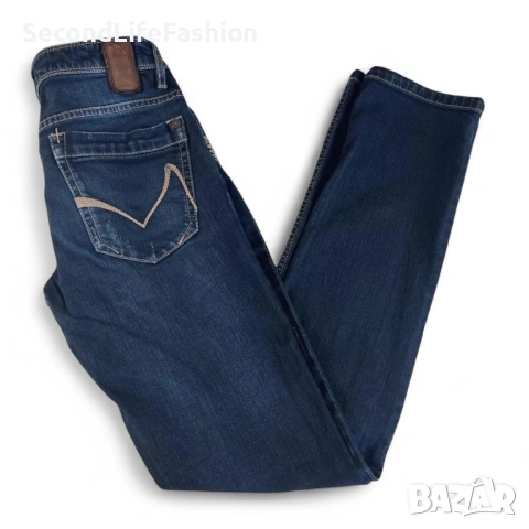 Дамски тесни дънки Oxbow Straight Fit, размер 27, ниска талия, тъмносини, снимка 3 - Дънки - 53274566