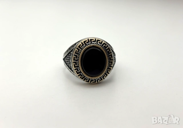 Мъжки Сребърен Пръстен "Версаче" (проба 925)- 12,26 грама, снимка 3 - Пръстени - 53903145