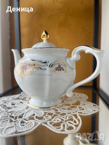 Златната и нежна Изида🫶 Голям чайник-29/20 см с чучур и капак Има едно зацапване от златната боя , снимка 9 - Други - 53480741