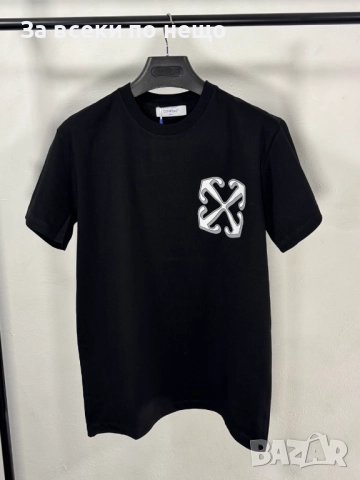 Off-White Мъжка Черна Тениска👕Мъжка Блуза С Къс Ръкав В Черен Цвят Код V.B.13