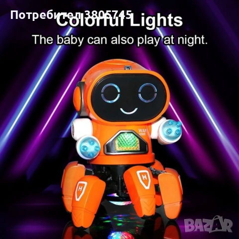 Танцуващ мини робот с LED светлини, снимка 7 - Електрически играчки - 53301283
