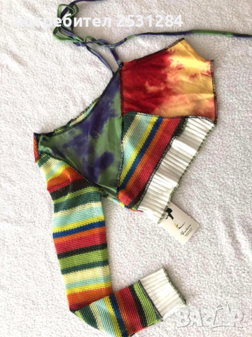 Нова оригинална асиметрична блуза, плетиво