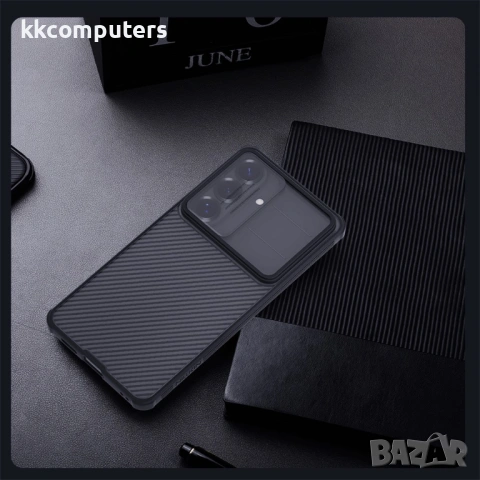 NILLKIN Camshield Pro за Samsung S26 - TPU+PC, Плъзгащо капаче, Прозрачно-черен, снимка 11 - Калъфи, кейсове - 53854562