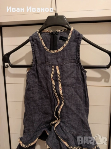 Оригинална детска рокля Burberry - размер 92, снимка 2 - Бебешки рокли - 51642908