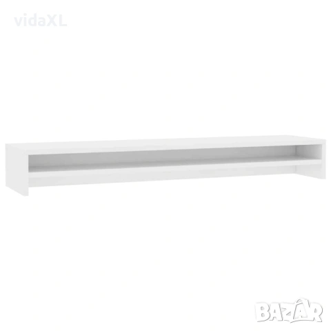vidaXL Стойка за монитор, бяла, 100x24x13 см,(SKU:800333)
