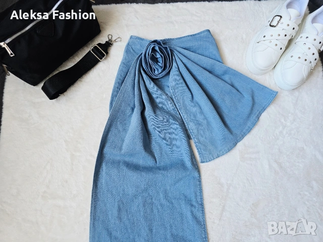 Дамска къса дънкова пола с 3D роза, снимка 11 - Поли - 50524464