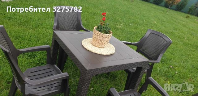 Продавам градински комплект - маса с 4 стола, снимка 8 - Градински мебели, декорация  - 45477511