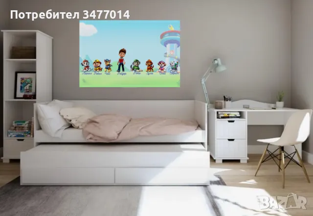 ПВЦ Пано с пес патрул, paw patrol, картина с пес патрул за детска стая, снимка 2 - Пана - 47937167