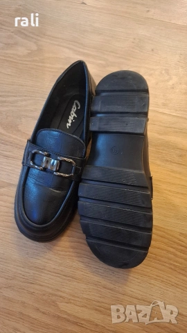 Черни кожени мокасини, снимка 4 - Дамски ежедневни обувки - 53926042