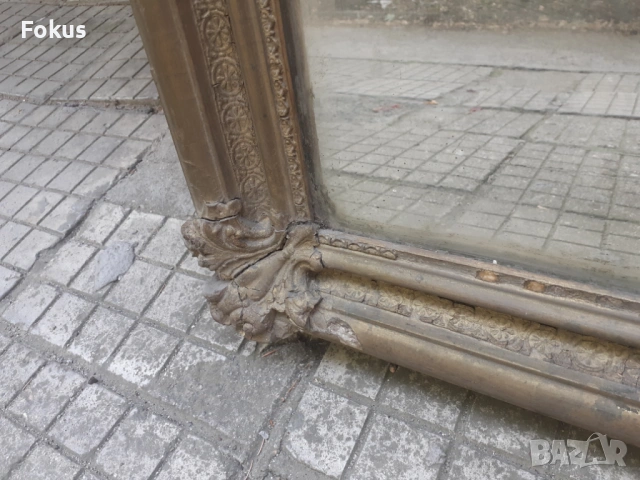 Старо голямо и масивно градско огледало с дъски барок, снимка 4 - Антикварни и старинни предмети - 53422977