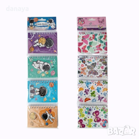 6525 Комплект мини тефтерчета бележник, 10×7 см, снимка 2 - Ученически пособия, канцеларски материали - 54109514