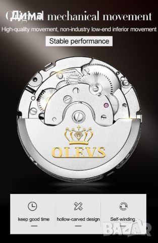 Olevs Automatic Skeleton Calendar, 3 ATM, HD Luminous Мултифункционален, Зелен Циферблат, снимка 17 - Мъжки - 45211091