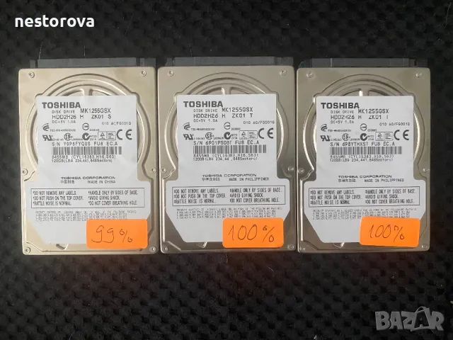 HDD Toshiba 120 GB 2,5’ харддиск, снимка 1 - Твърди дискове - 47106869