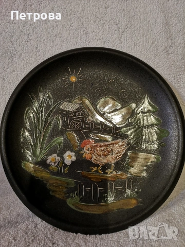 ръчно рисувана керамична чиния , снимка 2 - Пана - 53917101