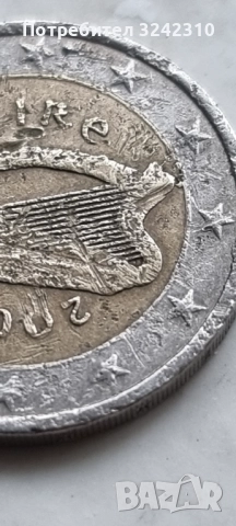 Монета от 2 евро на Ирландия, 2002 г., употребявана, колекционерска, снимка 5 - Нумизматика и бонистика - 51991242