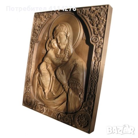 Дърворезба икона "Богородица" , снимка 5 - Икони - 45977481