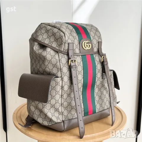 Рядка Уникална Gucci GG Supreme High чанта раница унисекс мъжки дамски , снимка 1
