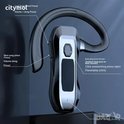 Bluetooth 5.2 Hands Free, функция за намаляване на шума, Type-C зареждане, снимка 2 - Bluetooth слушалки - 50983806