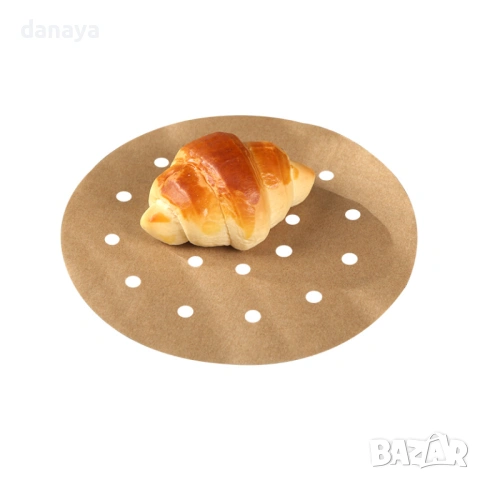 6552 Кръгли хартиени подложки за еър фрайър с дупки, 50 броя, снимка 7 - Аксесоари за кухня - 54079375