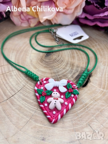 Коледно колие от полимерна глина