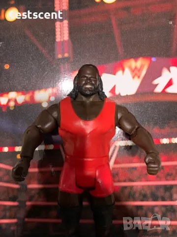 Екшън фигура WWE Mark Henry Марк Хенри WSM figure играчка Mattel Red, снимка 2 - Колекции - 48939001