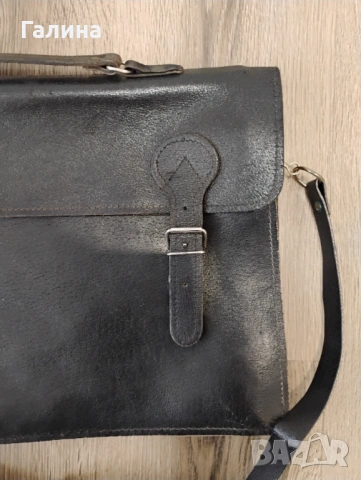 Черна чанта от естествена кожа, снимка 7 - Чанти - 54029432